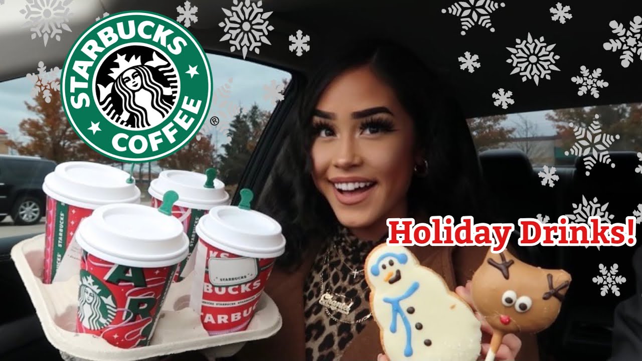 TRYING STARBUCKS NEW HOLIDAY DRINKS AND TREATS TASTE TEST 2021!!