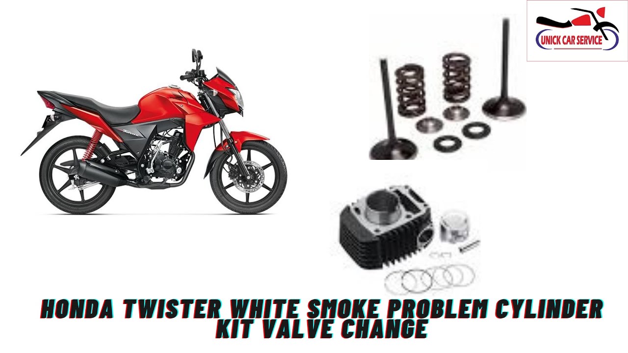 #honda twister white smoke problem cylinder kit valve change#
