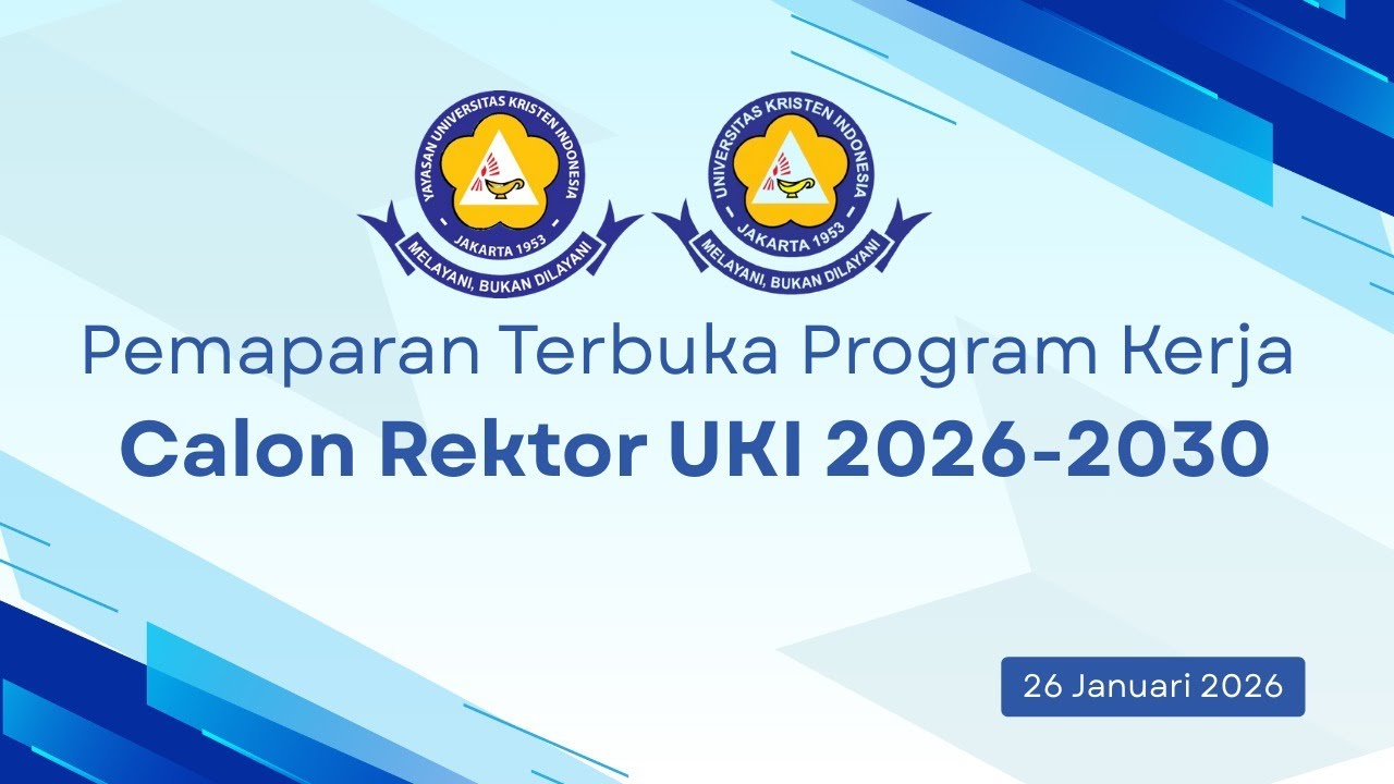Pemaparan Visi, Misi dan Program Calon Rektor UKI Periode 2026-2030