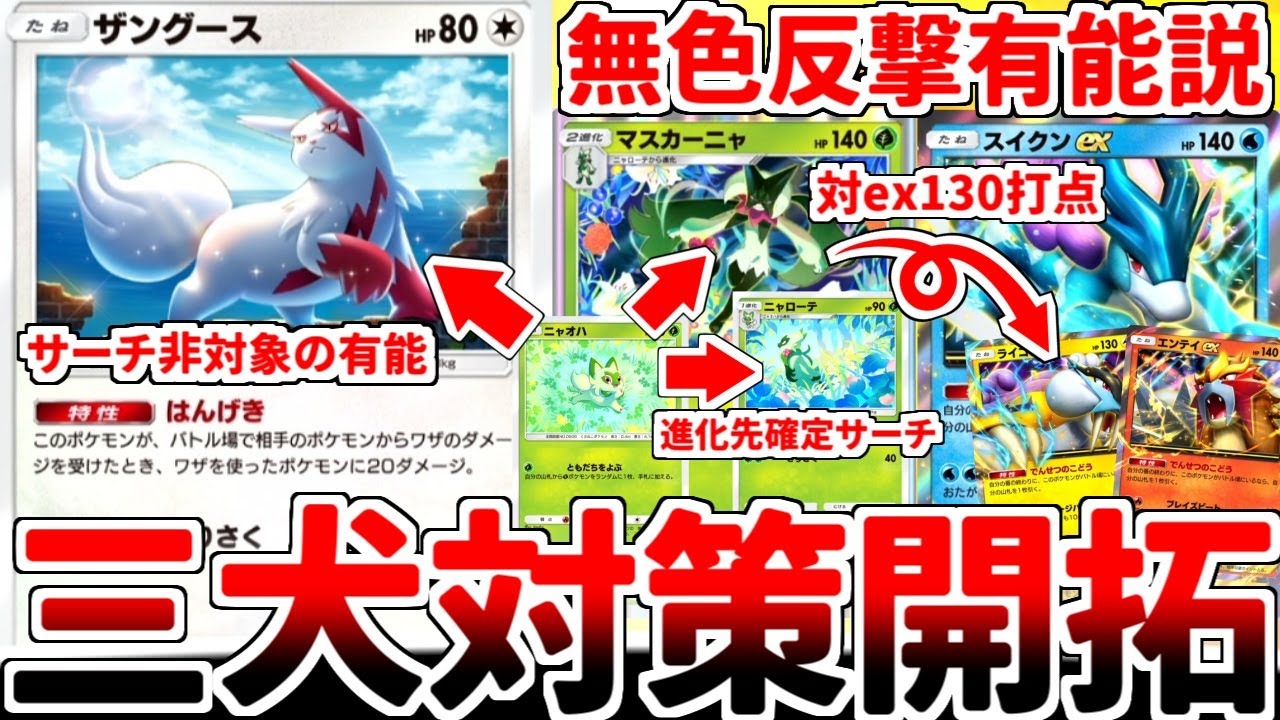 【ポケポケ】最強特性「伝説の鼓動」を対策する方法を考えていたら、「ザングース」がマスカーニャ軸の相棒枠として最強である可能性に辿り着きました。【ゆっくり実況】