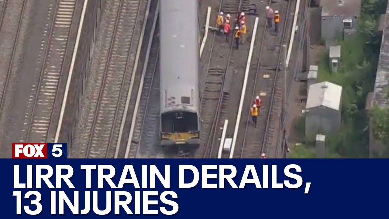 LIRR train derails in Queens, 13 injured