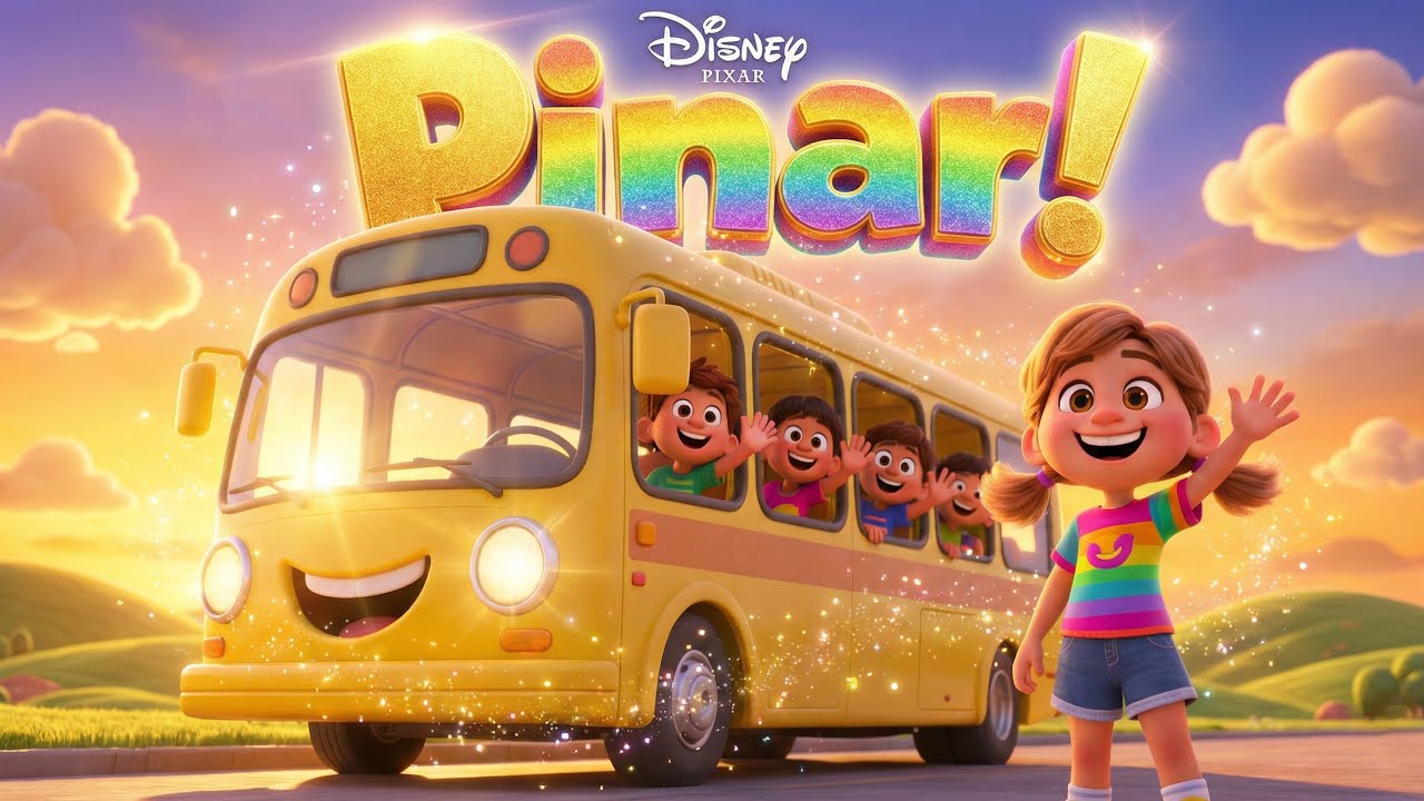 Wheels on Our Sunny Bus – Cute Kids Nursery Rhyme