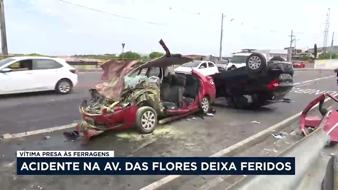 Acidente grave na Av. das Flores em Manaus. Veja imagens!