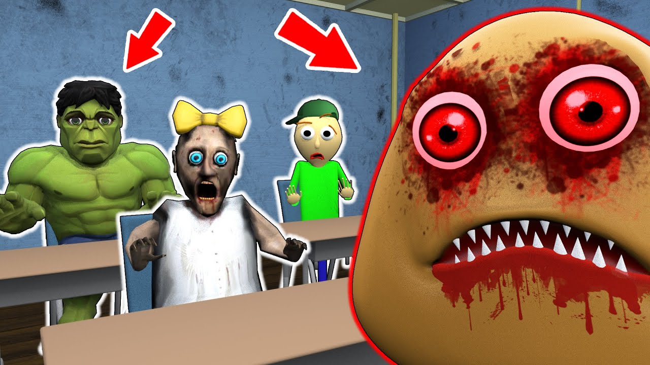 Scary POU vs Granny vs Baldi vs Hulk - funny horror animation (p.386)