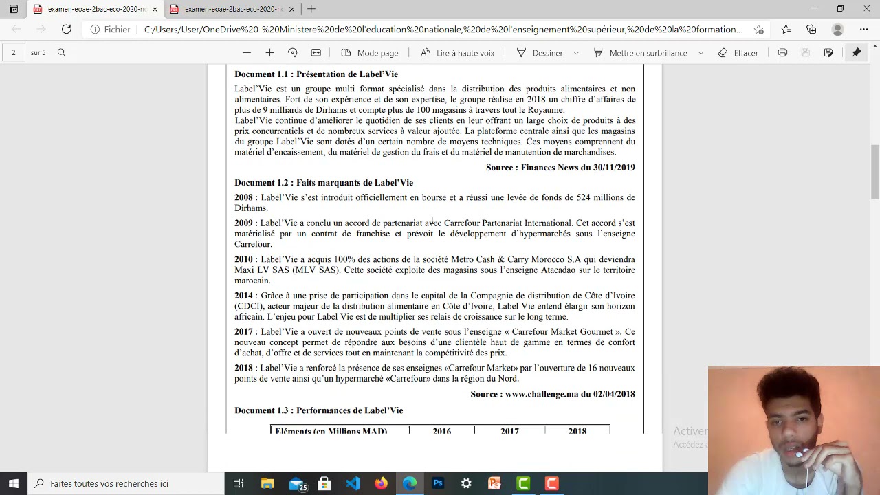 Examen national de l'économie et organisation des entreprises session normale 2020 : Dossier 1