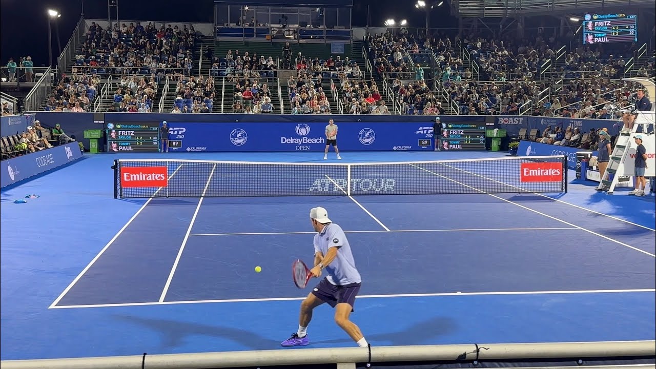 Taylor Fritz vs Tommy Paul Delray Beach Court Level View [4K 60FPS]