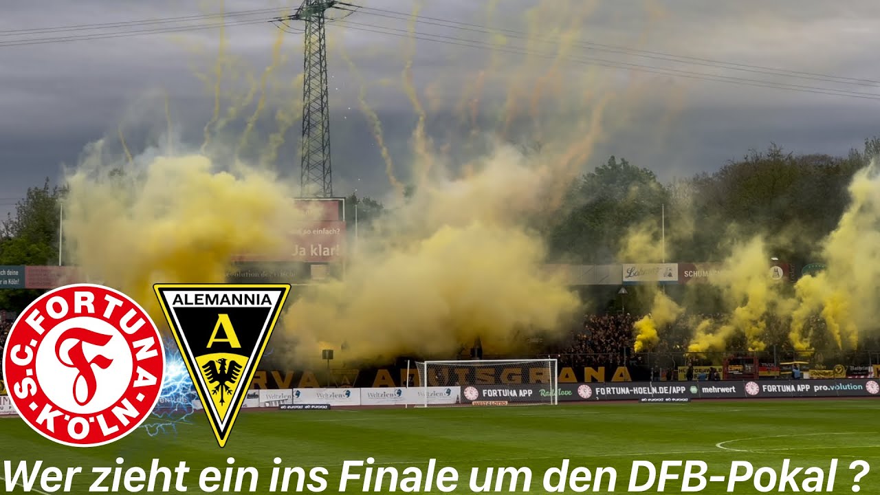SC Fortuna Köln - TSV Alemannia Aachen | Mega Pyroshows, Choreo, Platzverweis & hitziger Pokalfight