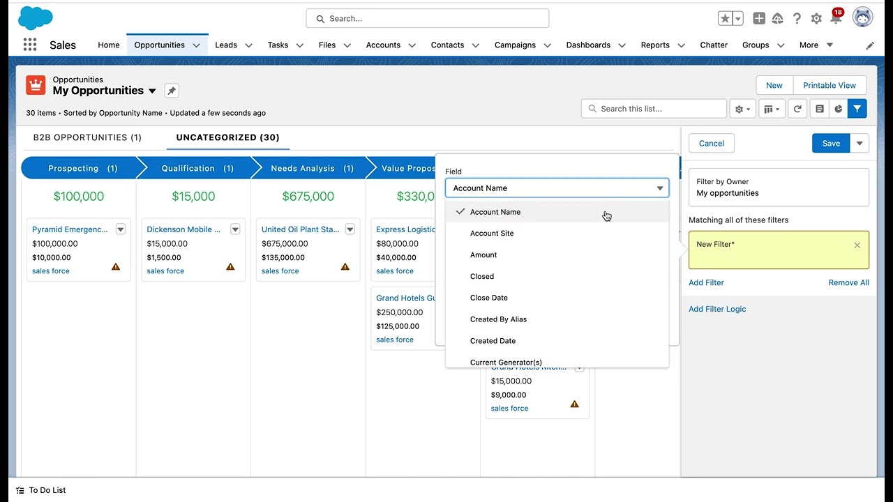 Work with Opportunities in the Kanban View