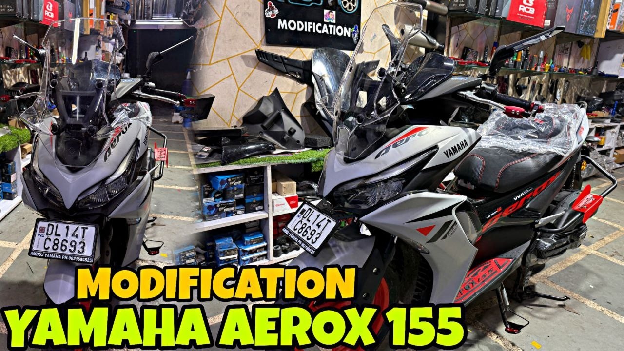 YAMAHA AEROX 155 ki puri Loaded Modification | ZhiPat Transparent Visor | New Year Offer !!