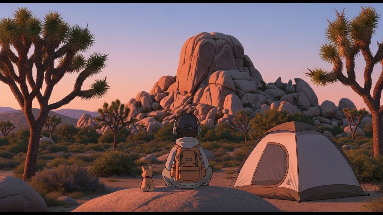 Desert Sunset At Joshua Tree 🌵 | Lofi Chill Ambience