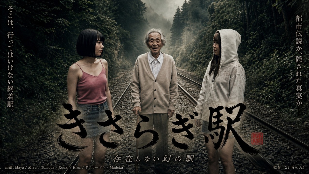 【都市伝説】きさらぎ駅に迷い込んだ #コメディ #きさらぎ駅 #コントチャンネル #21時のAI #ai #ホラー #都市伝説 #シュール  #ネタ #YouTuber #ネタ動画 #怖い話