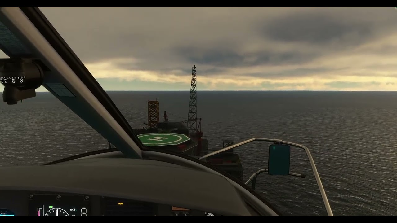 Oil rig cockpit view