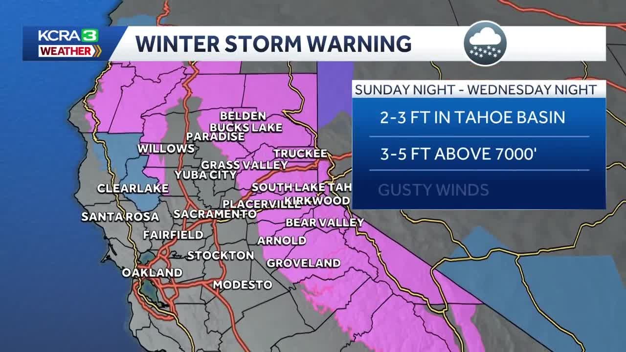 Winter Storm Warning | Northern California rain and snow forecast update on Feb. 14 at 5 p.m.