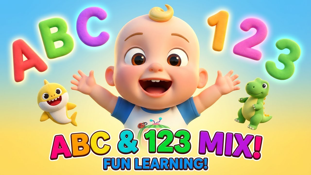 Count 123 & Learn ABC | Dinosaur Baby Shark Educational Mix | Toddler Songs