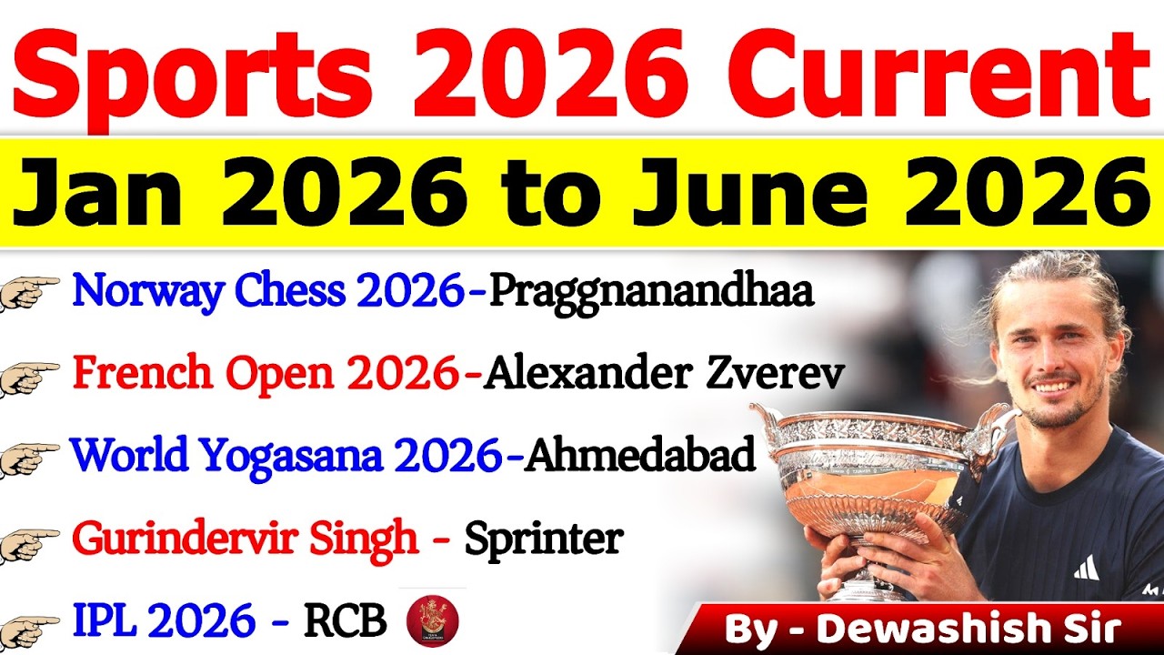 🔥 Sports Current Affairs 2026 🏆 | Jan to June 2026 Complete Revision | Winners, Cups & Records 2026