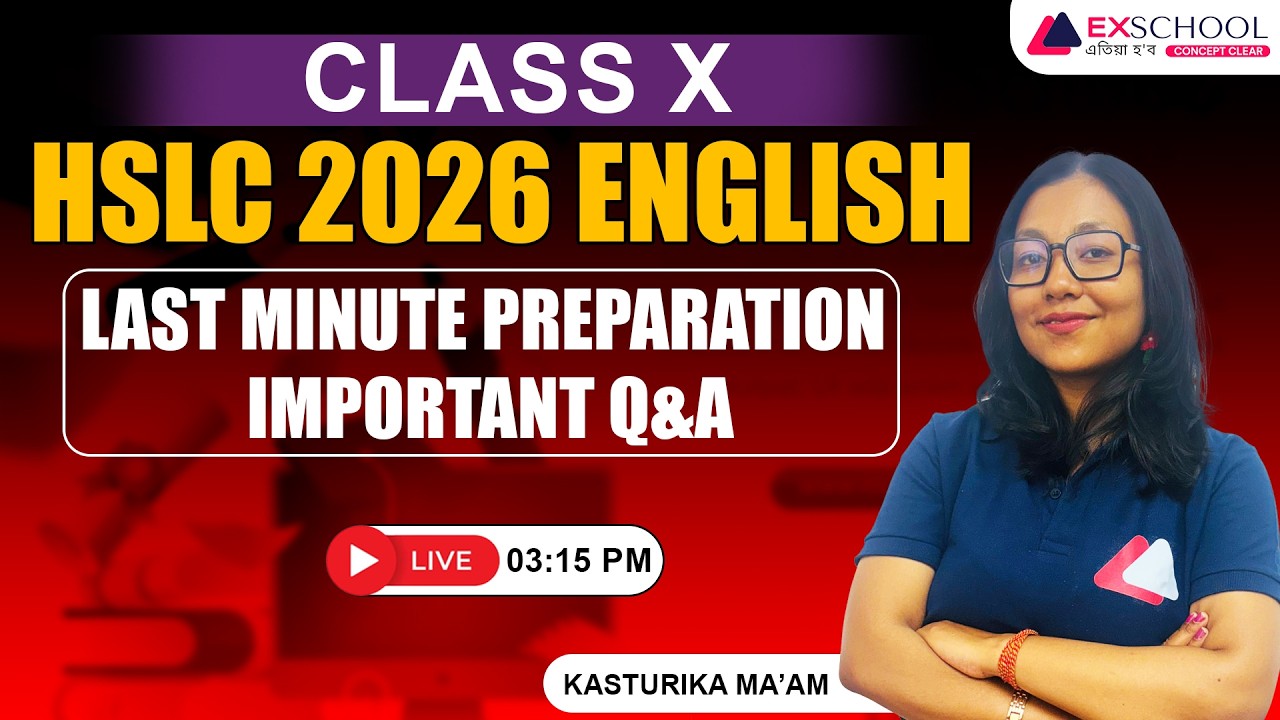 Class 10 HSLC 2026 English 🔔 Last Minute Revision | Most Important Questions | Kasturika Maa'm