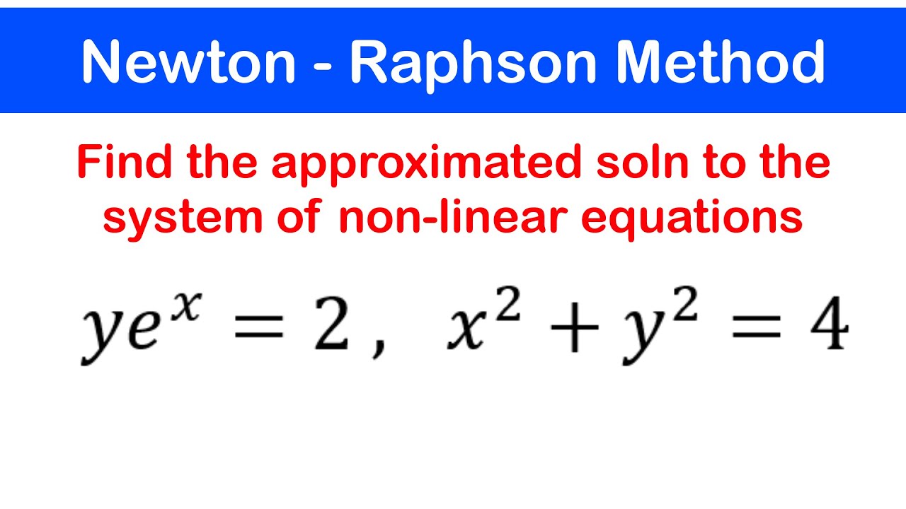 🟢11b - Newton - Raphson Method for Functions of Several Variables (Non-Linear Systems of Equ's) 2