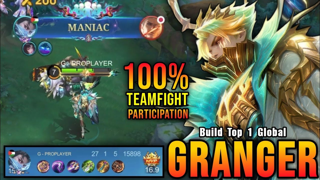 27 Kills + MANIAC!! Granger 100% Teamfight Participation!! - Build Top 1 Global Granger ~ MLBB
