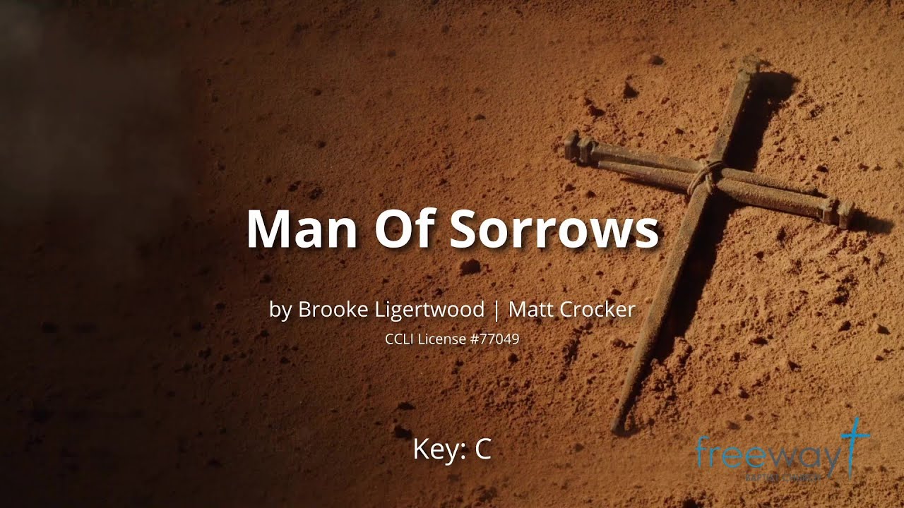Man of Sorrows (Key C) - Song Backing Track Lyrics - Freeway Live