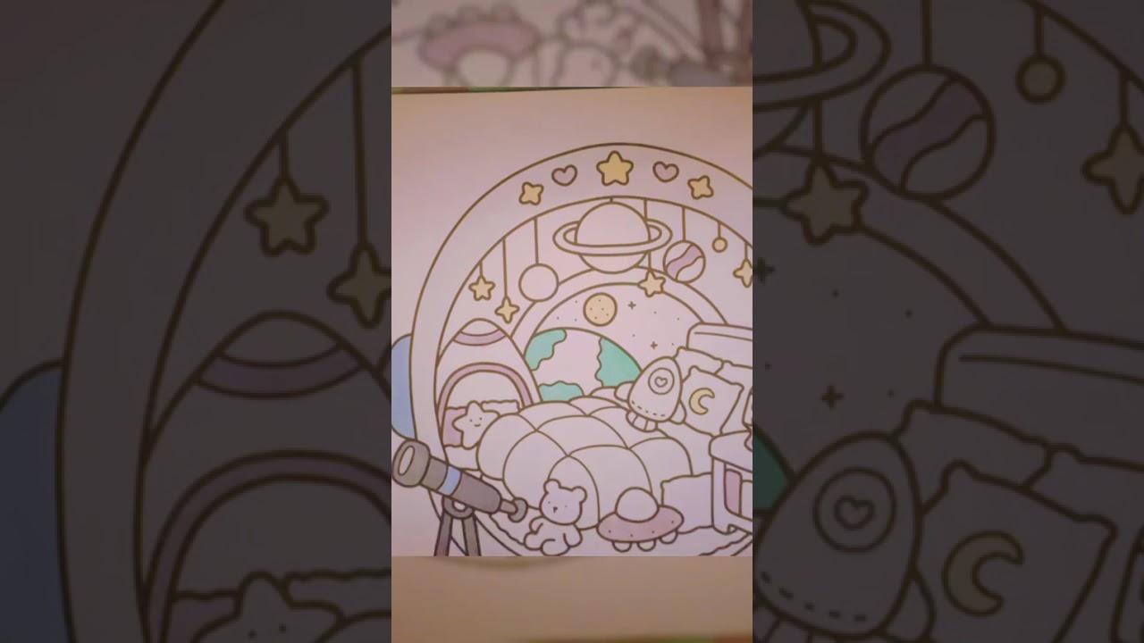 Colouring a super cute astronaut picture💖🌸