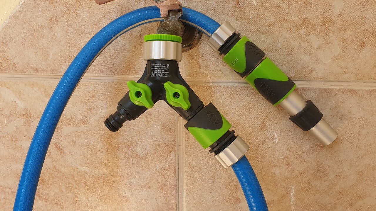 Florabest Water Spray Gun Hose Connector Set 2 Way Splitter