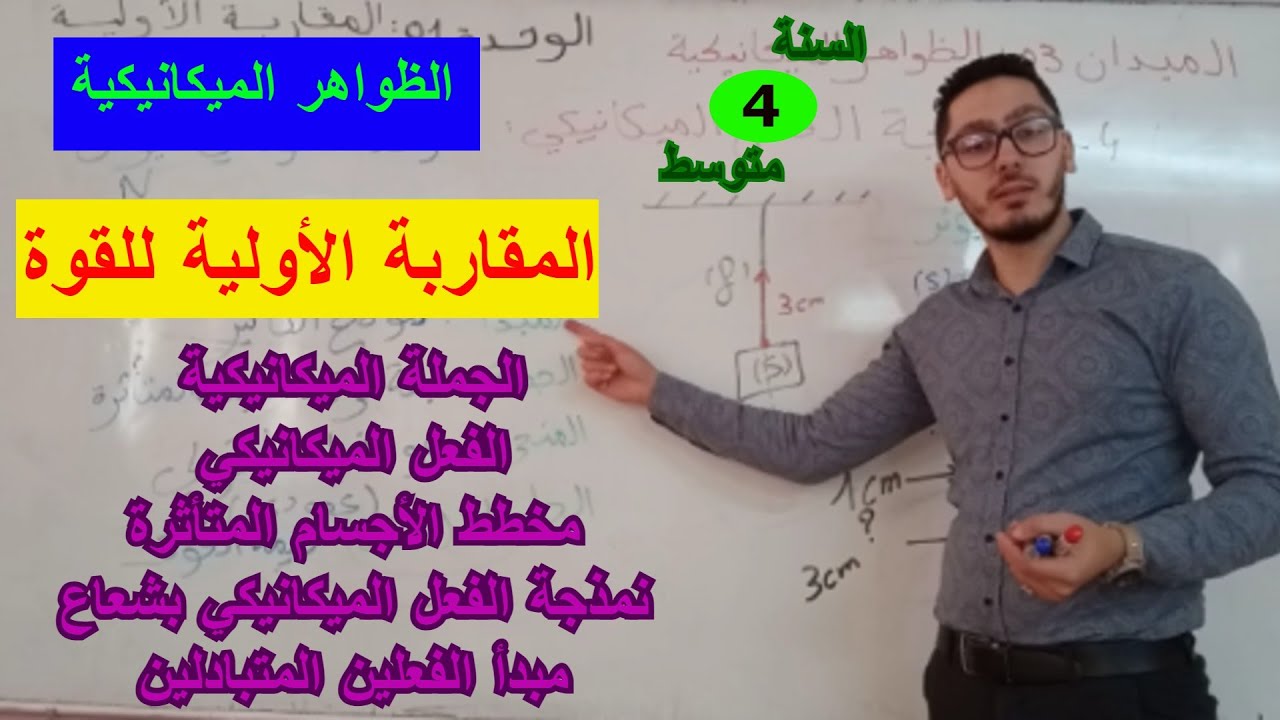 المقاربة الأولية للقوة كشعاع | الظواهر الميكانيكية | دروس السنة 4 متوسط