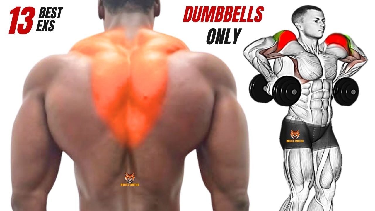 13 BEST TRAPS WORKOUT WITH DUMBBELLS ONLY AT HOME OR AT GYM
