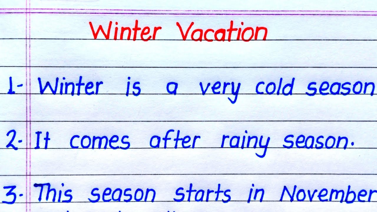 Winter Vacation Essay in English || 10 Lines Essay on Winter Vacation in English