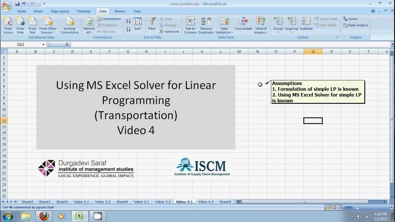 Transportation Problem in Excel Solver (Linear Programming Tutorial)