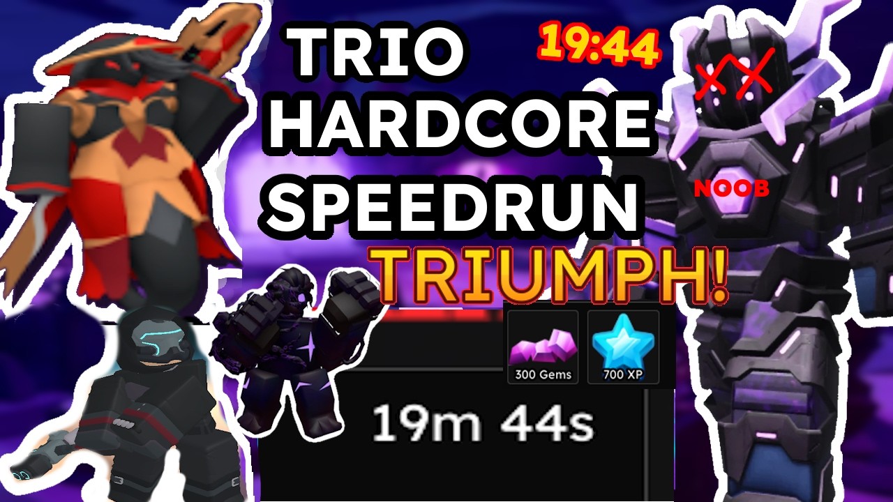 roblox TDS hardcore rework 19:44 speedrun under 20 minutes