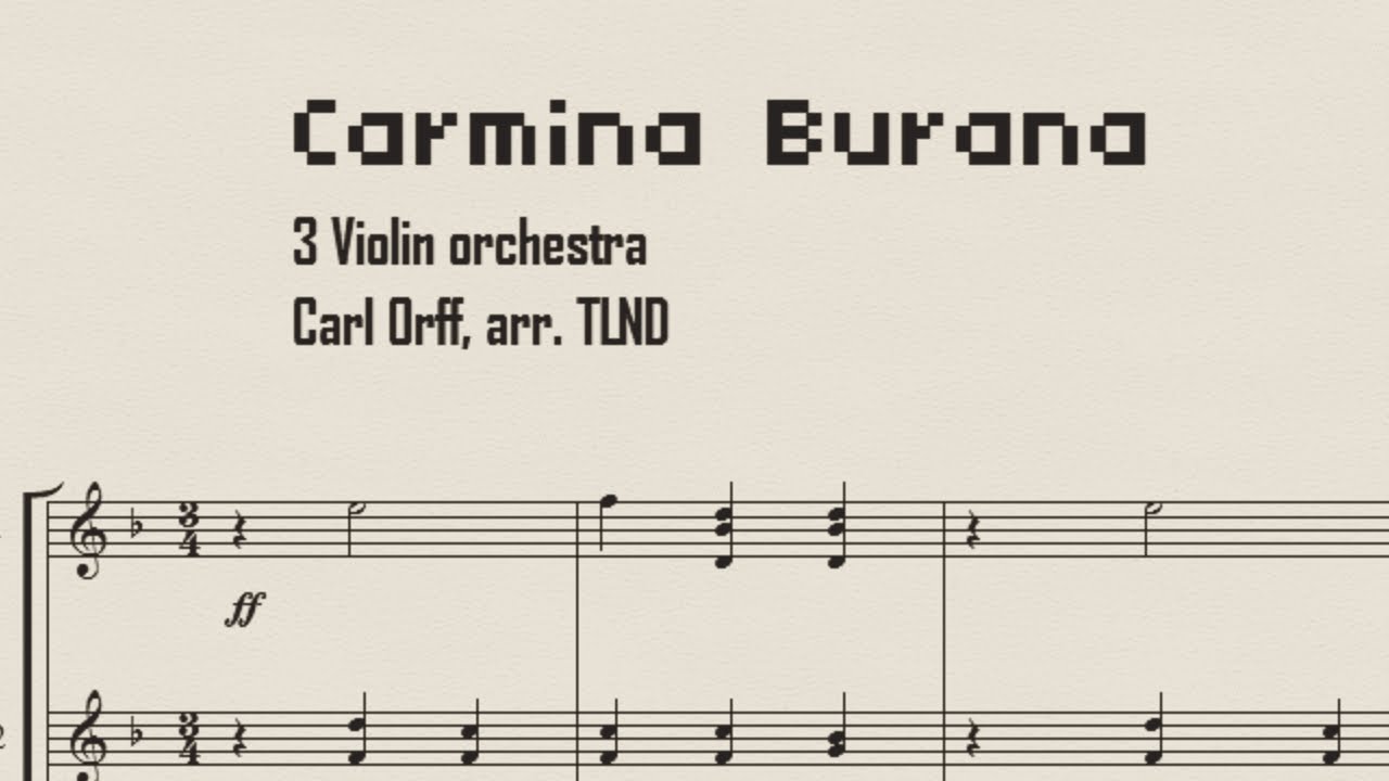 Carmina Burana Sheet Music for Violin Trio