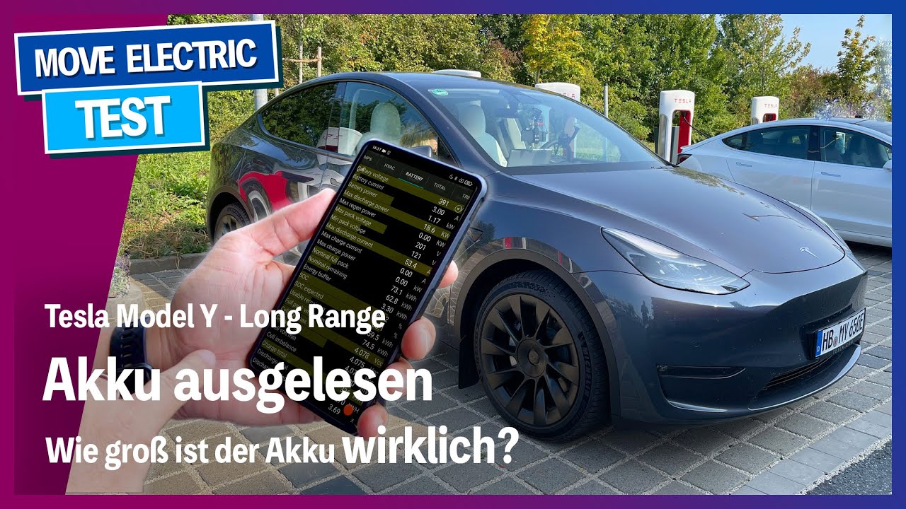 Tesla Model Y Akku - Wie viel kWh sind wirklich nutzbar? So geht Akku auslesen mit Scan my Tesla