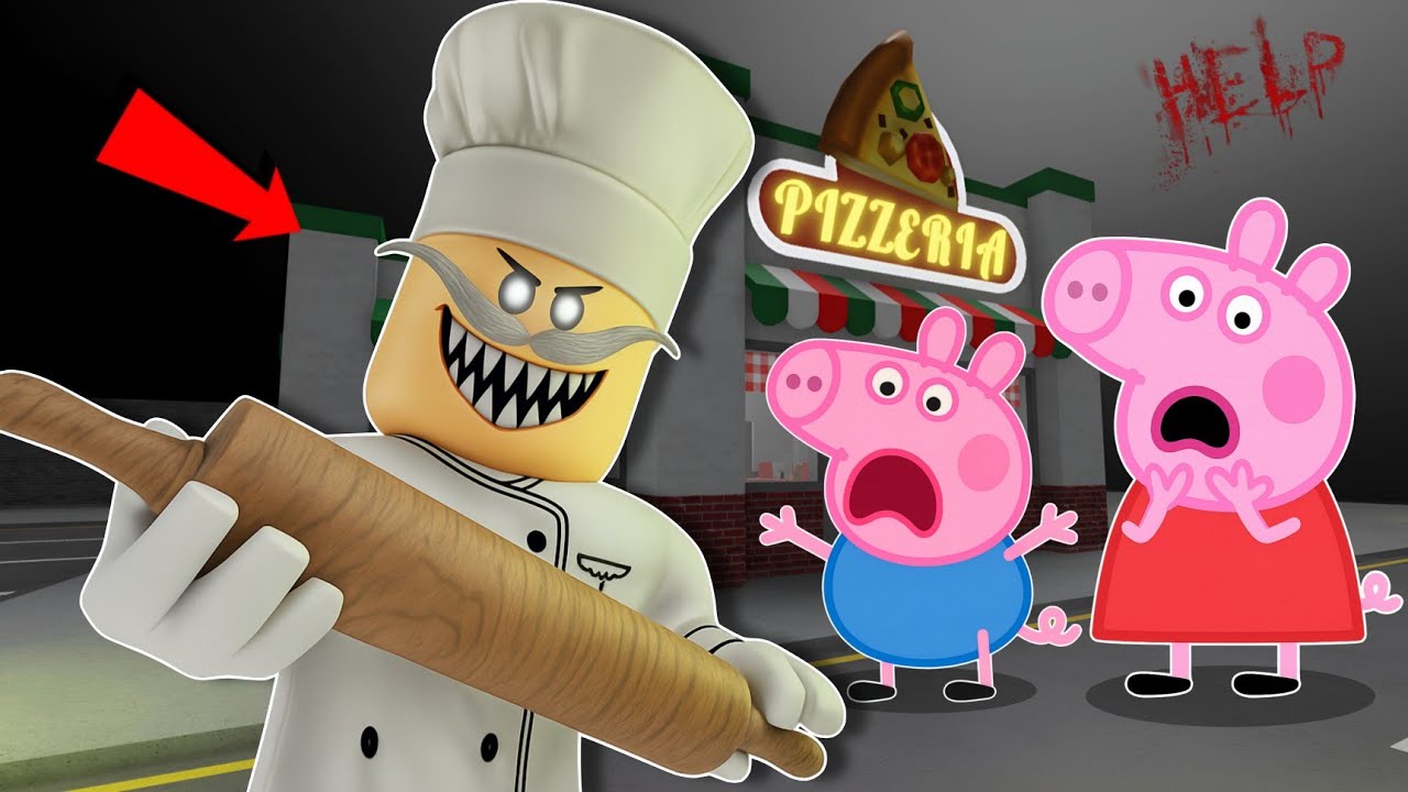 Peppa Escapes The Scary PAPA PIZZA'S PIZZERIA!