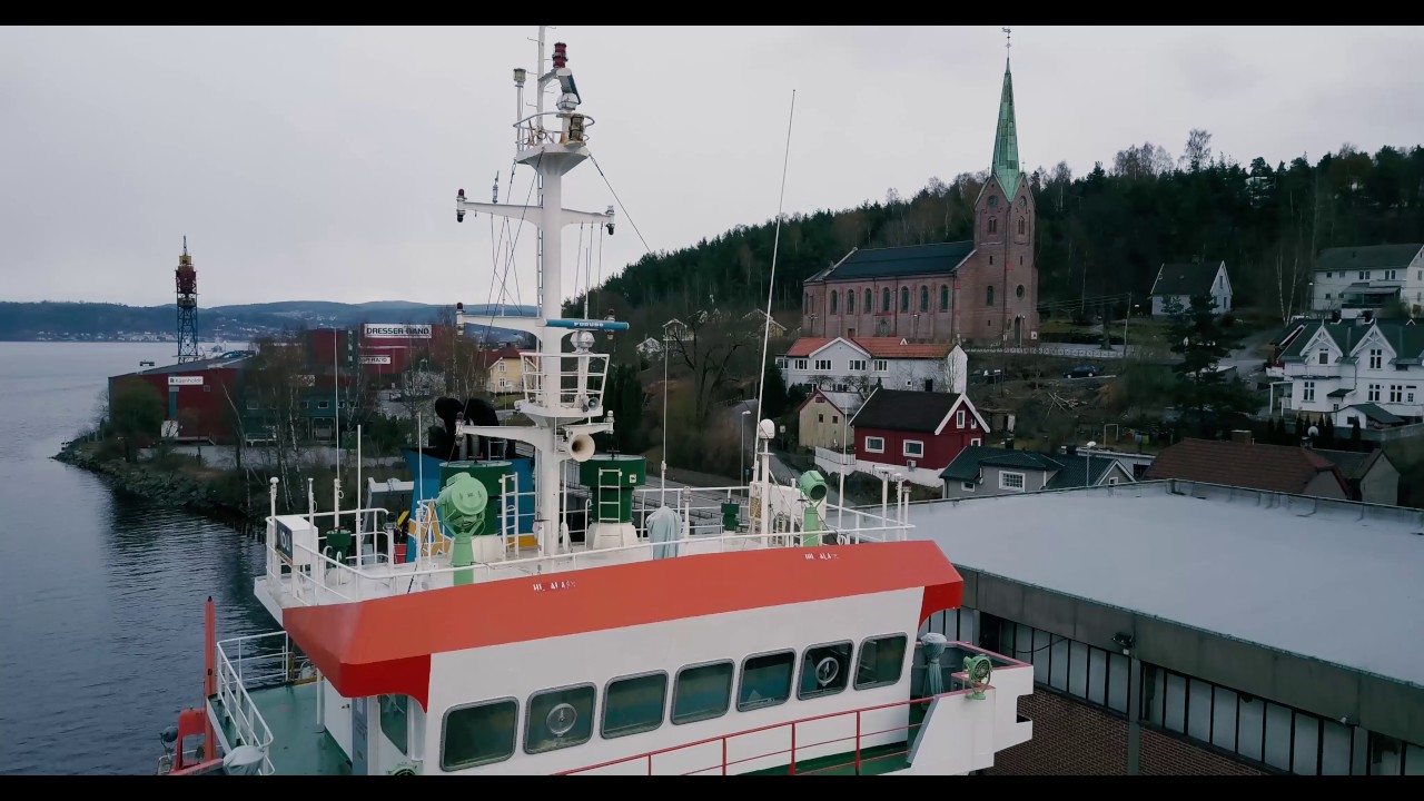 Abandoned tanker Ioli at the dock of Drammen