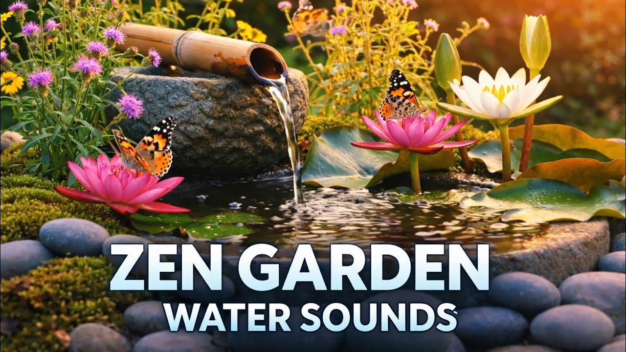 Zen Garden Water Sounds 🌿 Flowing Bamboo Fountain for Deep Relaxation
