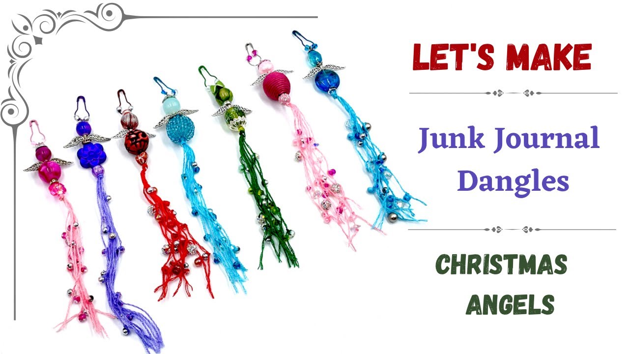 LET'S MAKE - JUNK JOURNAL DANGLES - PRETTY CHRISTMAS ANGELS #craftwithme #junkjournalideas
