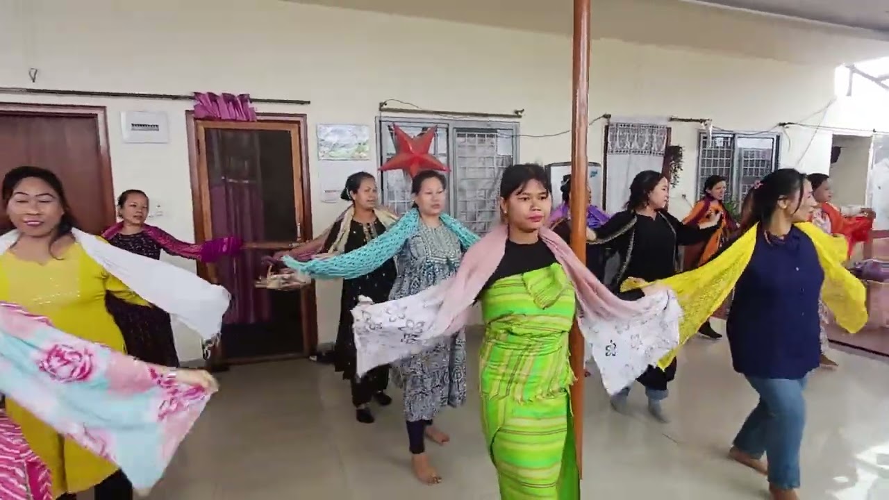 Women group dance practice for Christmas 🎄...