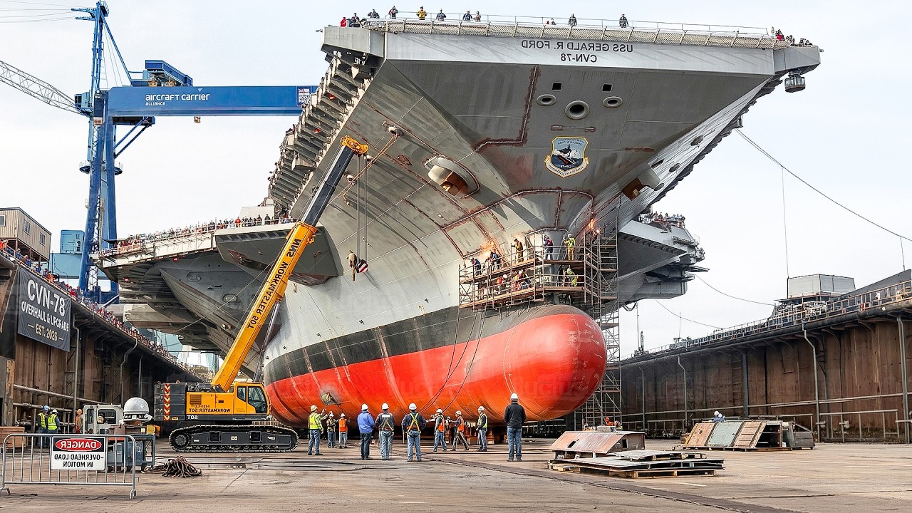 Life Inside Restricted Shipyard Repairing Gigantic US Aircraft Carrier