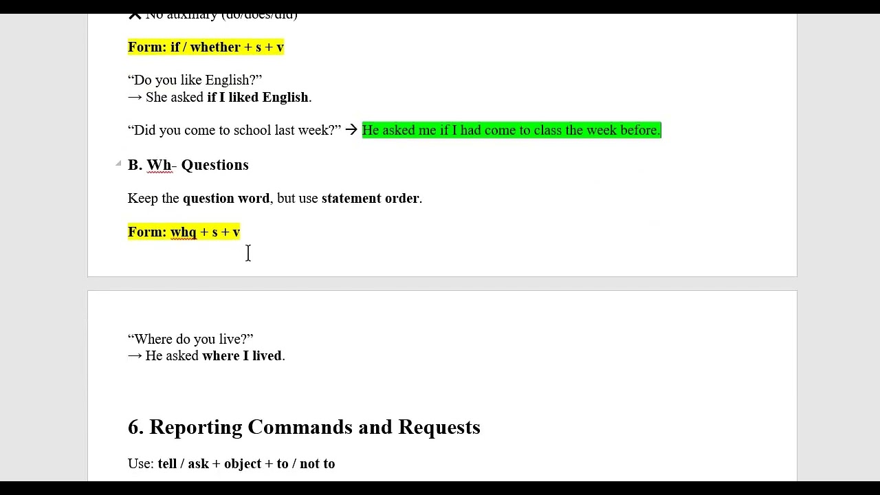 Reported Speech