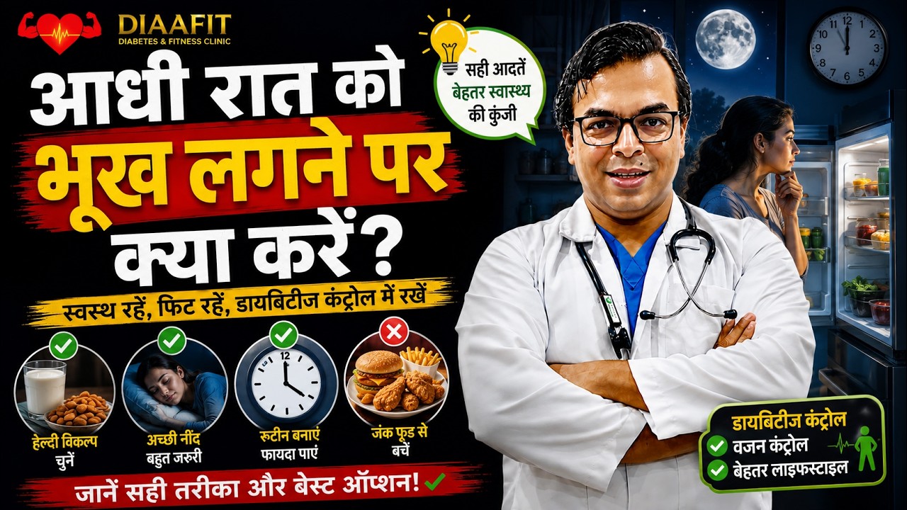 आधी रात को भूख लगने पर क्या करें? | DIABETES DARBAR | DIAAFIT | Dr. Anupam Ghose