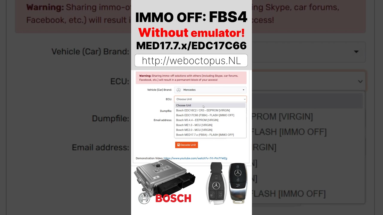 #mercedes #fbs4 IMMO-OFF FREE SERVICE. WITHOUT emulator!