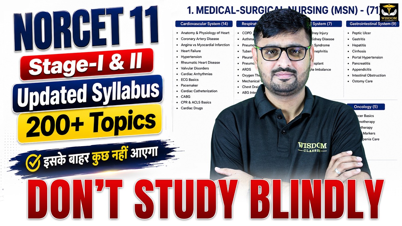 NORCET 11 Preparation | Updated Syllabus 2026 | Don't Study Blindly! |  NORCET 11 Selection Strategy