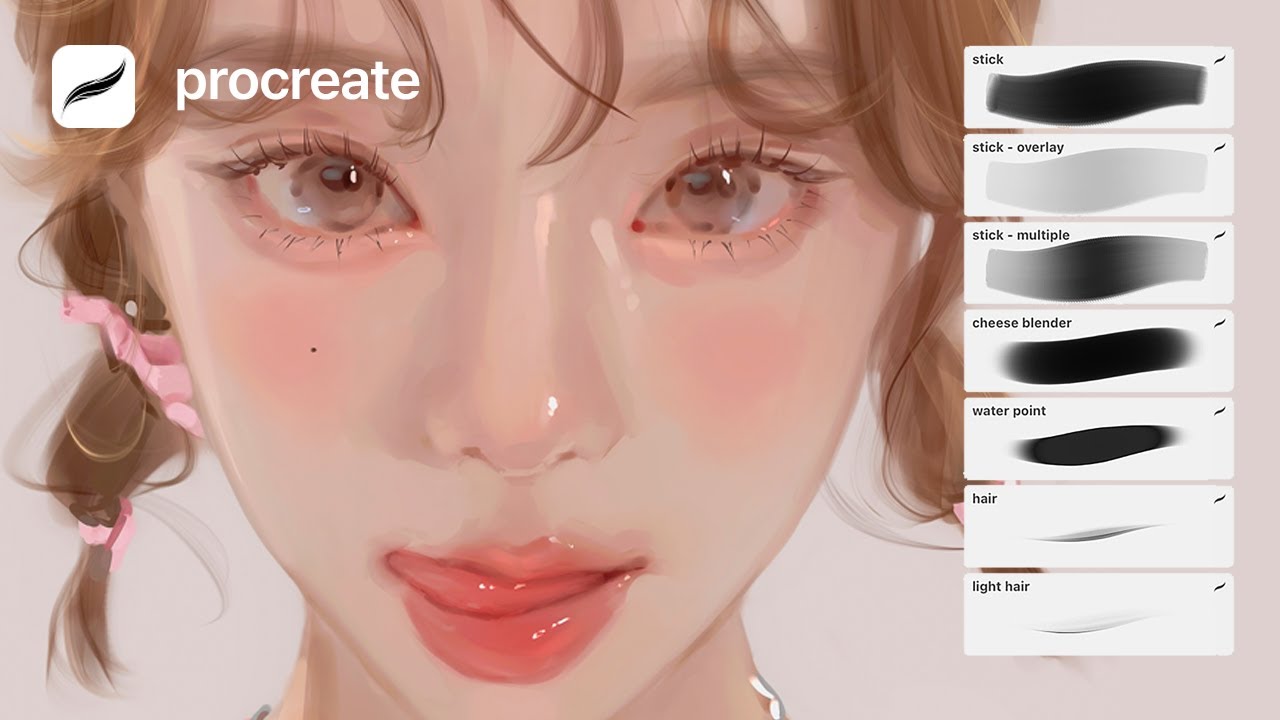 촉촉 젤리 같은 채색의 비결🍮 을화 프로크리에이트 글레이징 브러쉬 셋7종 소개 + 크로키용 브러쉬 !