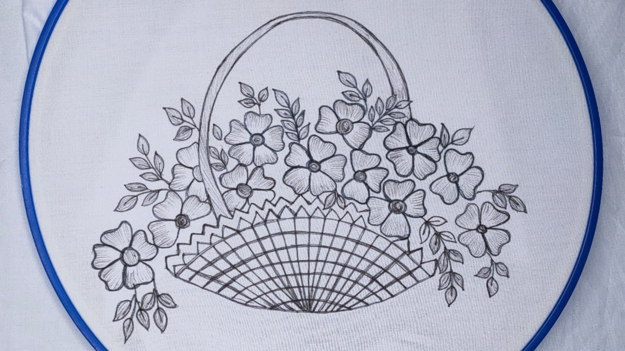 Hand embroidery designs, Dimensional basket embroidery stitches , تطريز يدوي جميل سلة