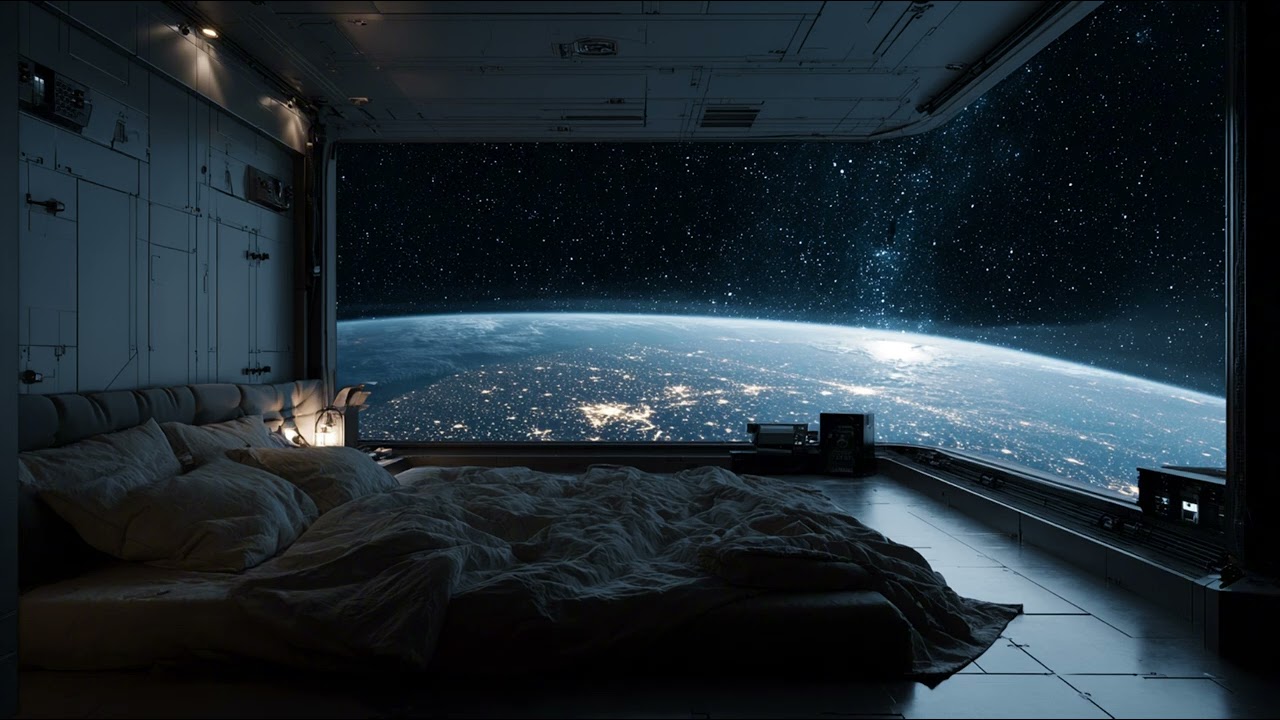 10 Hour Deep Space Ambient Music for Sleep – Space Station Sci-Fi Atmosphere