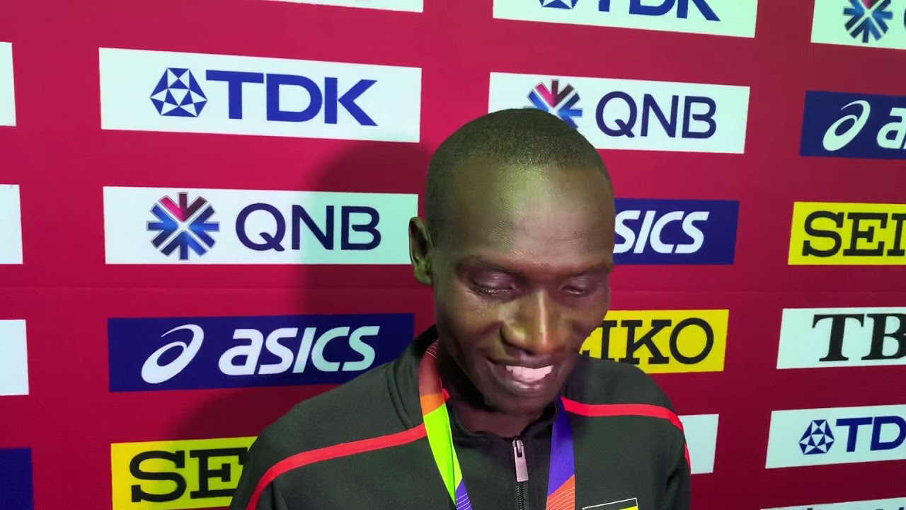 Joshua Cheptegei after getting 10,000m gold for Uganda
