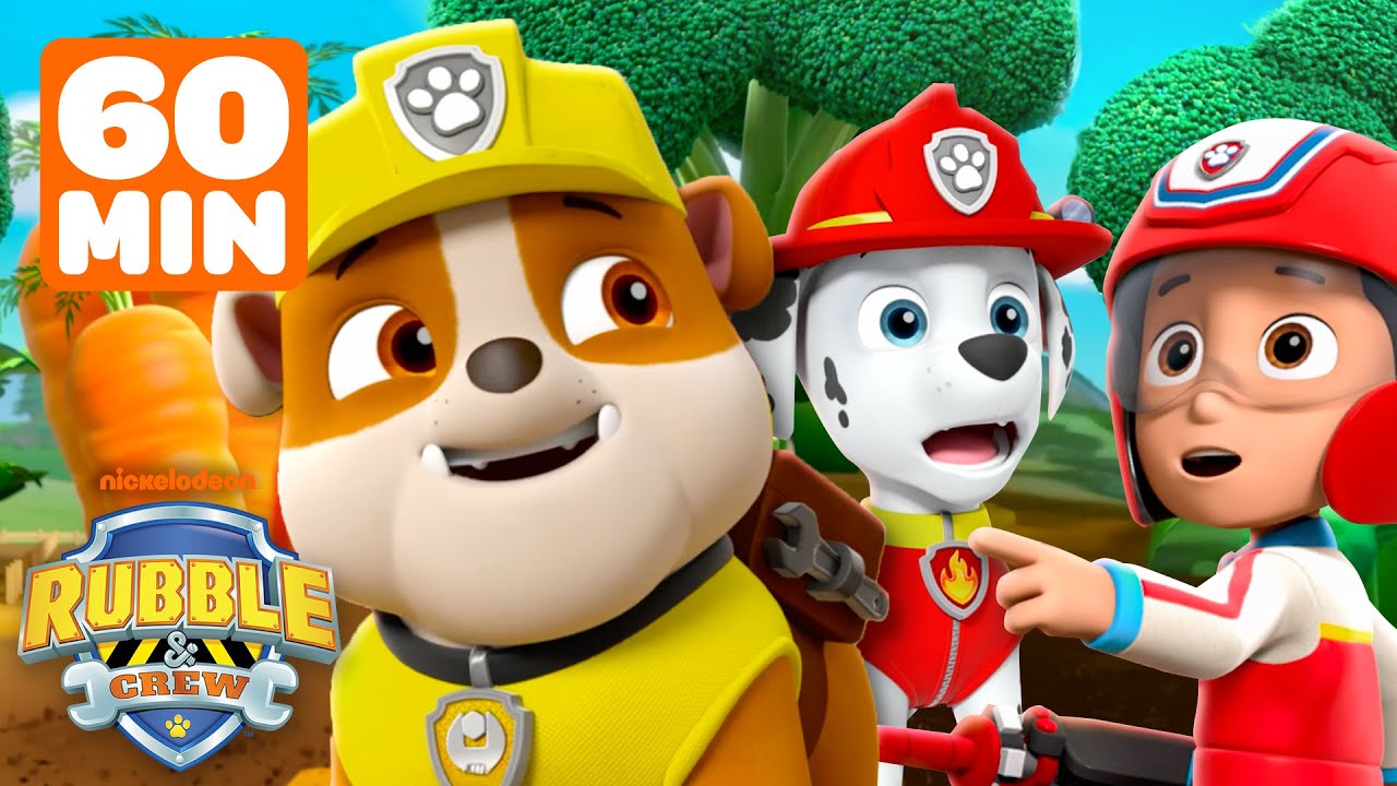 Rubble's BEST PAW Patrol Teamwork Rescues! w/ Marshall, Chase & Ryder | 1 Hour | Rubble & Crew