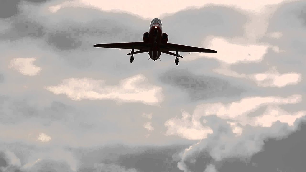 Red Arrow Lands and Takes off at RAF Scampton
