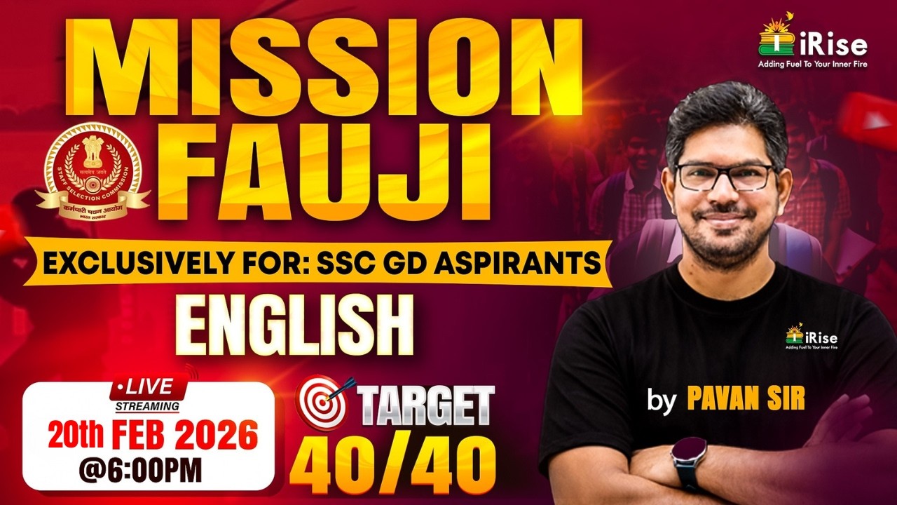 🔴LIVE@6:00PM🔴Mission Fauji | SSC GD-2026 | ENGLISH | TARGET 40/40 #sscgd2026 #sscgd #sscgdconstable