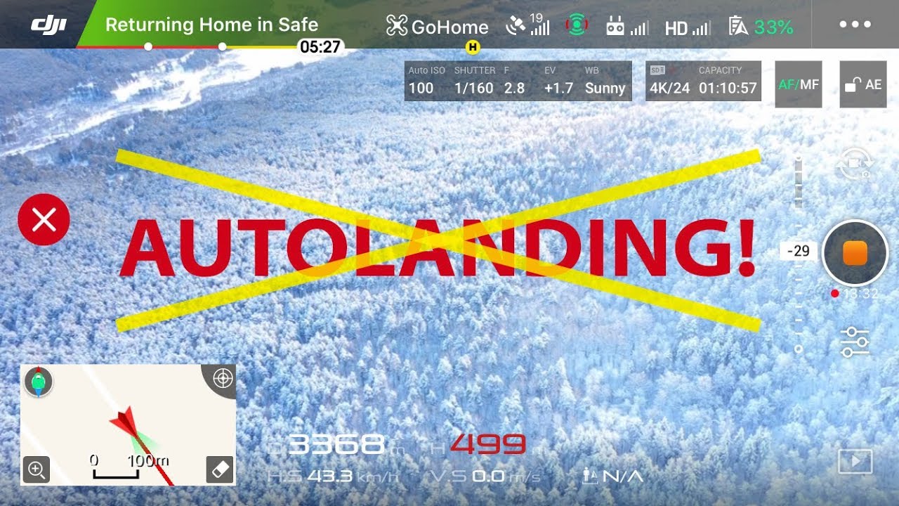 Отключаем автопосадку на дроне DJI Mavic 2
